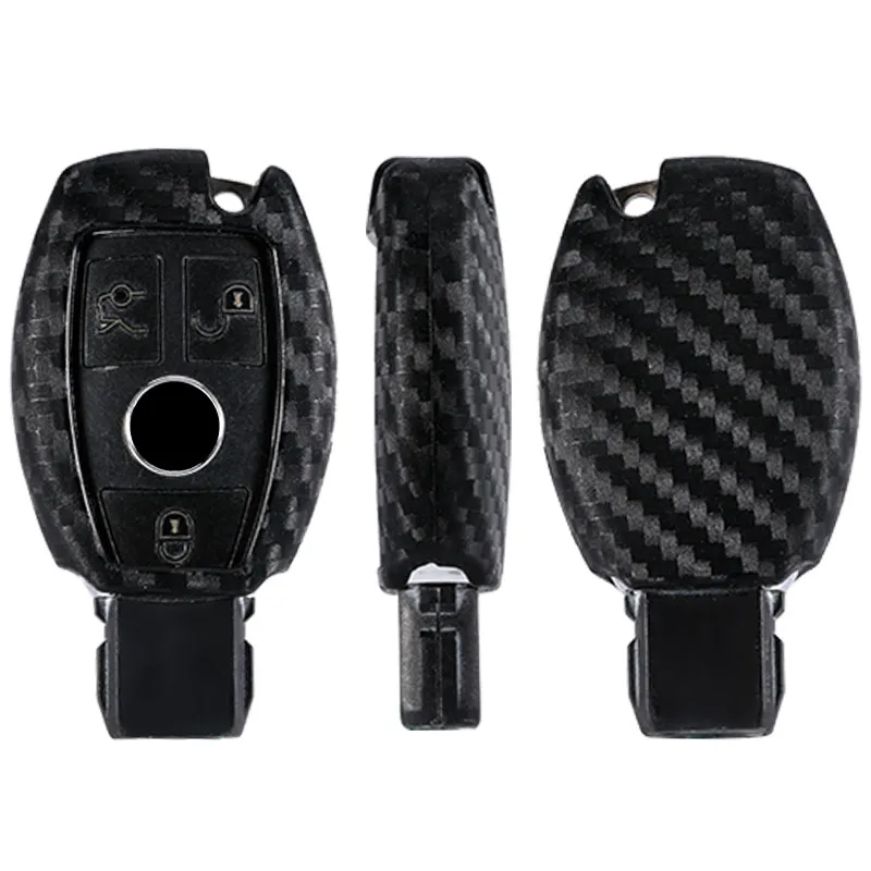 

Carbon fiber Pattern Soft Silicone Key Case Cover for Mercedes for Benz B200 C180 E260L S320 GLK300 CLA CLS S400 Car Styling