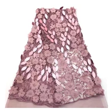 Me-dusa 3D украшенная вышивкой ткань африканский кружевной французский фатин чистая кружева свадебное платье lastest 5 ярдов/шт Высокое качество