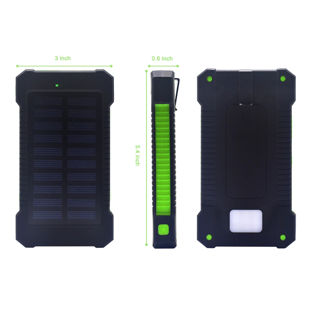 Солнечный Мощность мобильные аккумуляторы Dual USB переносной аккумулятор 15000 с