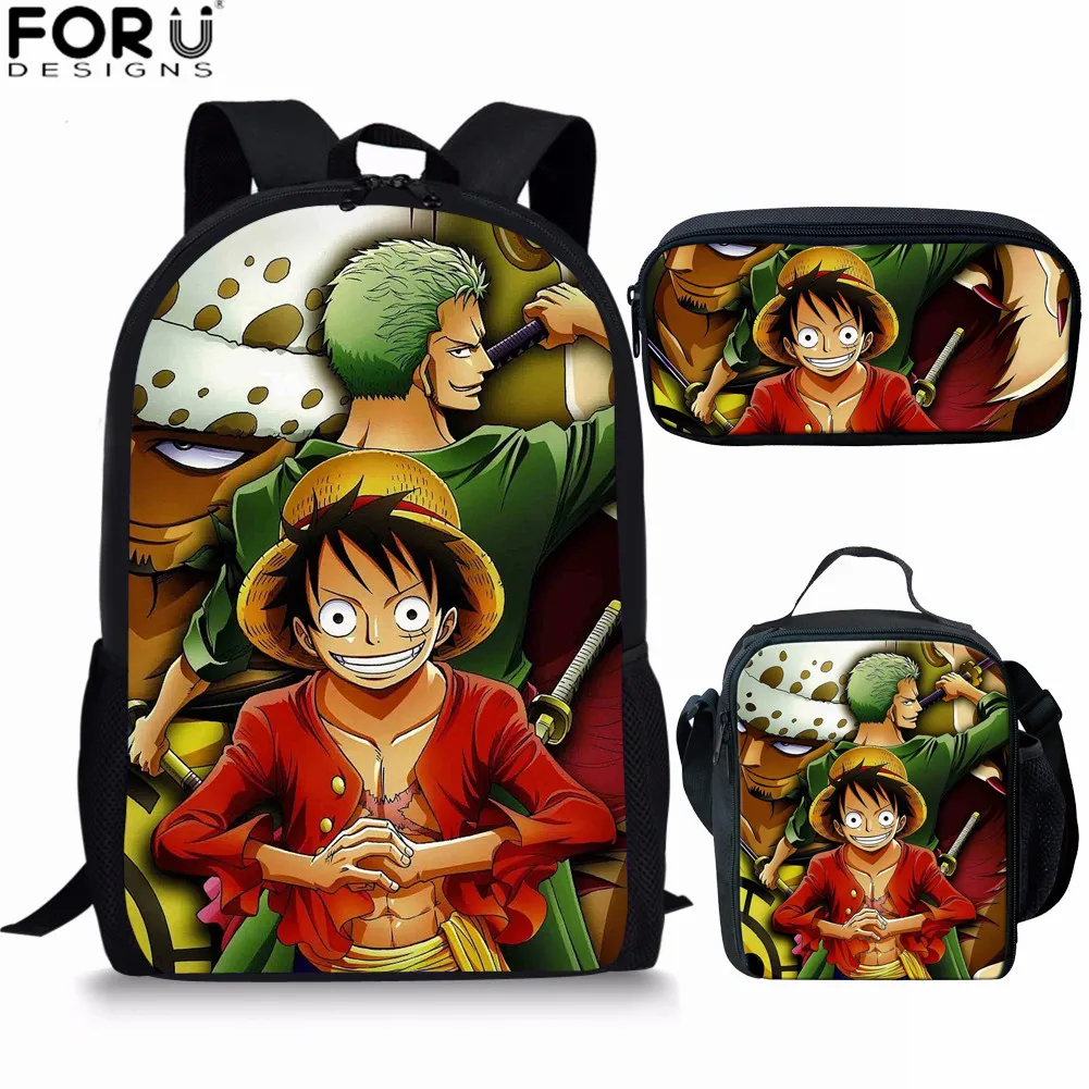 

Cool Backpack Kids School Bags 3D Cartoon One Piece Backpack for Teenager Boys Large Capacity Children Back Pack Kids Rucksack