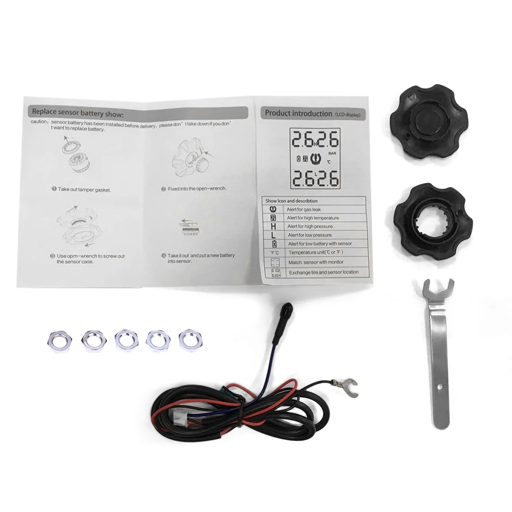 VicTsing Car TPMS U912 433.92MHz Wireless TPMS Tire Pressure Monitoring System 4 InternalExternal Sensors for Toyota psi bar    (12)