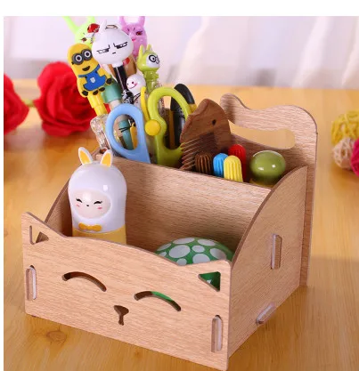 Nueva DIY madera cosmética organizador joyería cosmética organizador