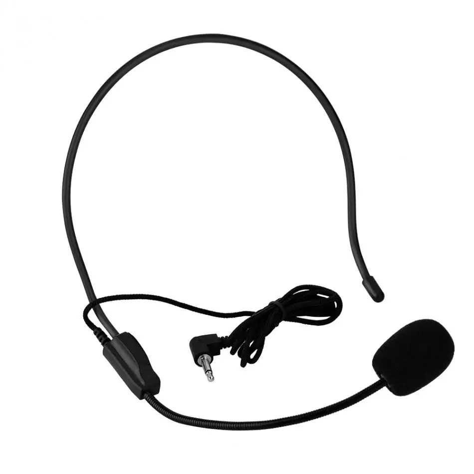 

VBESTLIFE Condenser Microphone Mini 3.5mm Jack Head-mounted Wired Microphone MIC for Laptop Mobile Phone Voice Amplifier Speaker