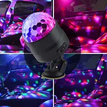 Ротационный Кристалл Волшебный диско-шар автомобиль Красочные Свет этапа Led Дистанционное управление RGB мини Музыка Вечерние