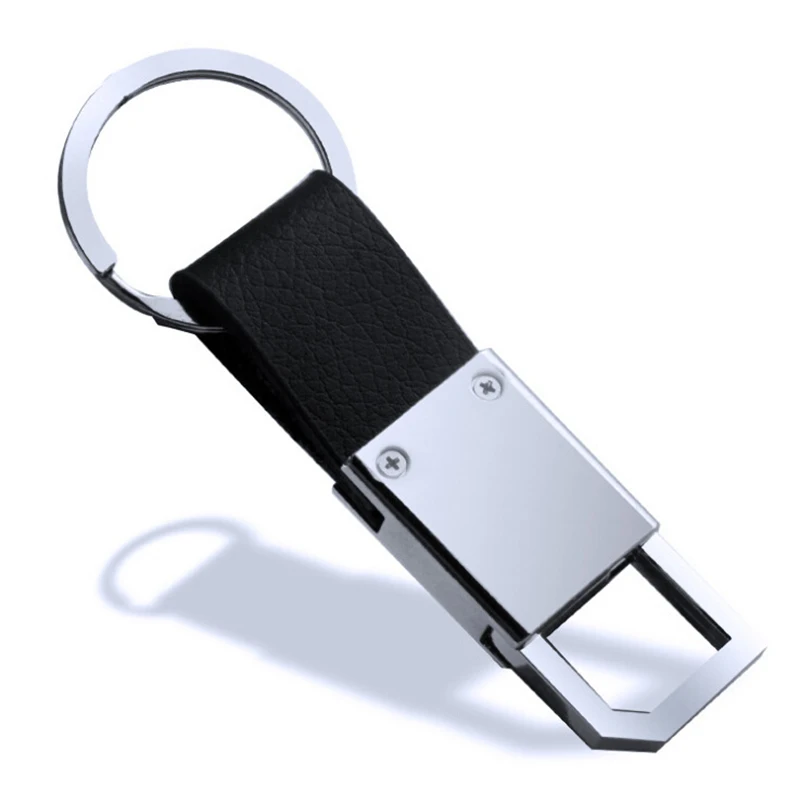 

Personalized Custom Lettering Keyring Keychain Genuine Leather Men's Simple Key Chains Holder Keyfob For Car Accessories Gift