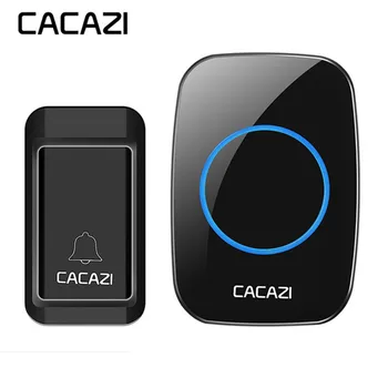

CACAZI NEW Waterproof Self-powered Wireless Doorbell No Battery Button deurbel Receiver LED Light 120M Remote Home Cordless Bell