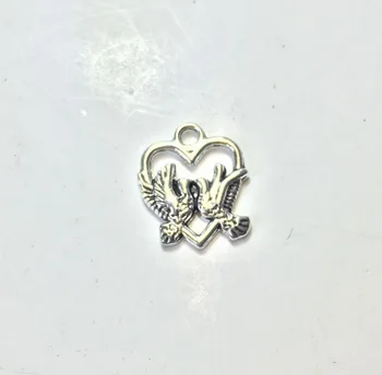 

Eruifa 20pcs Zinc alloy 15mm Bird Heart Coin Wholesales necklace,earring bracelet jewelry DIY handmade