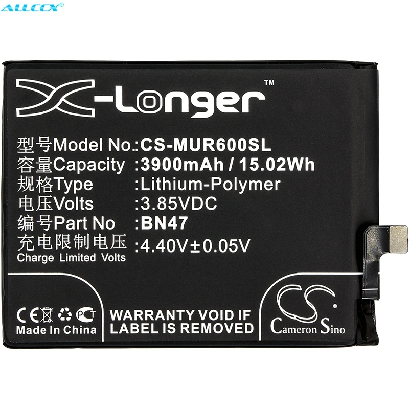 Аккумулятор Cameron Sino BN47 3900 мАч для Xiaomi M1805D1SC M1805D1SE m1805d1g M1805D1ST Mi A2 Lite Redmi 6 Pro