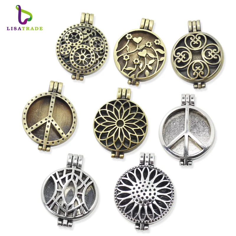 

10PCS 33MM Antique Aromatherapy Diffuser Locket Pendant For Perfume DIY 18 Styles can choose Fit 30MM Pads LSAR235-243*10