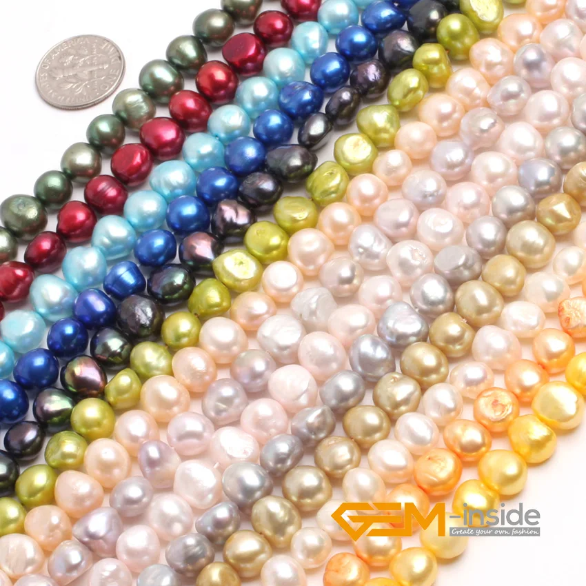 

Pearl: 7-8mm Multicolor Freeform Cultured Pearl Beads DIY Loose Pearl Beads For Jewelry Making Strand 13" Wholesale !