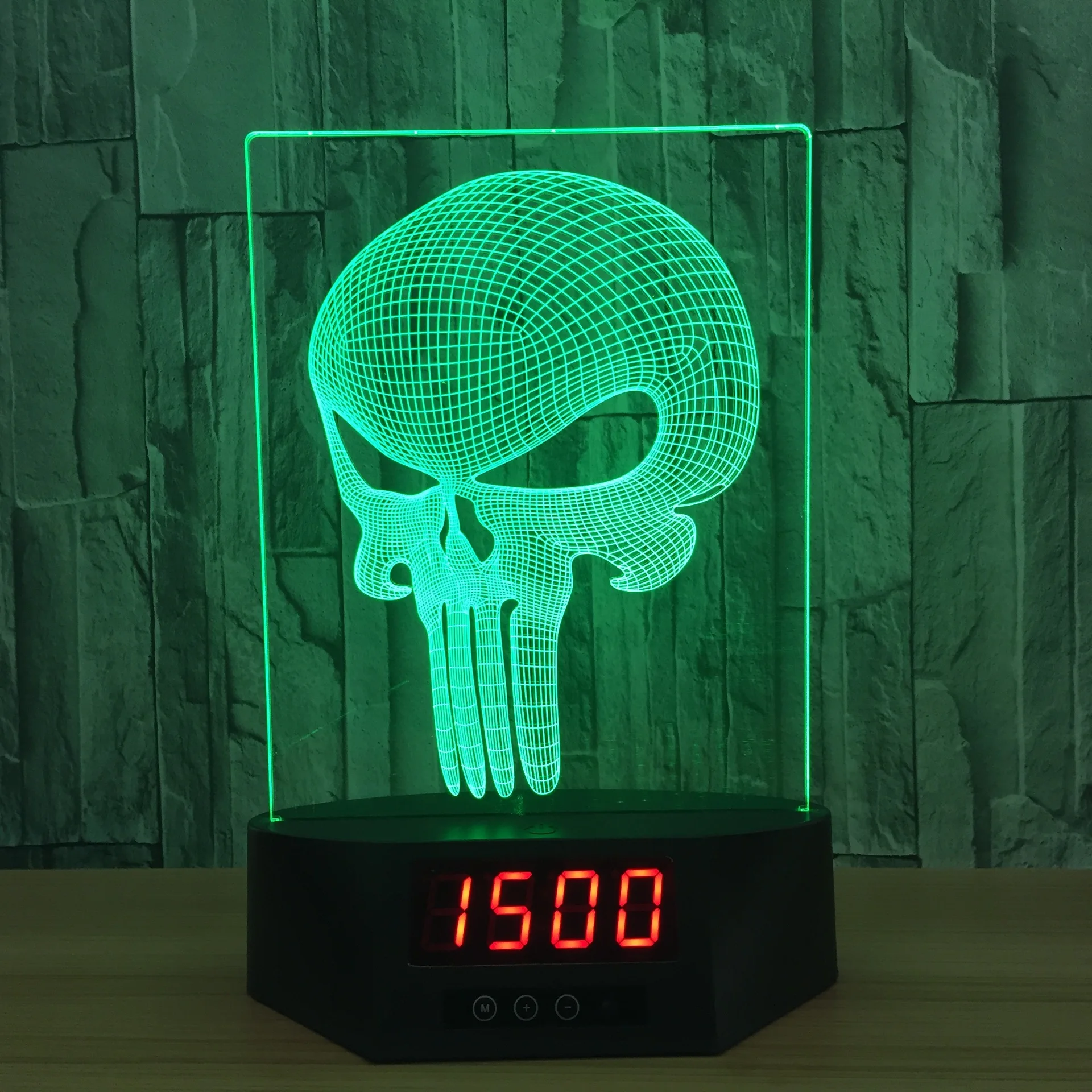 Наказать череп Лампы 3d деко видения настольные Lampara LED USB 7 цветов Изменение