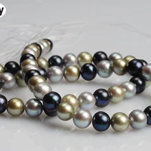 Натуральный круглый жемчуг пресноводных смешанные Color 7-8mm для изготовления ювелирных изделий 15 дюймов DIY ожерелье браслет
