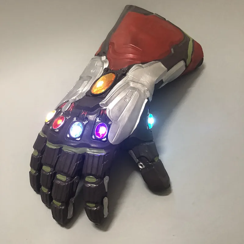 

New Latex Type LED Light Avengers Endgame Superhero Iron Man Tony Stark Infinity Stone Cosplay Gloves Arm Armor Hand Gauntlet