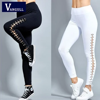 

Fashion Sexy Sportswear 2018 Summer Women's Clothing Skinny Lace ladies Fitness pants Solid Elastic band women Pencil Pants