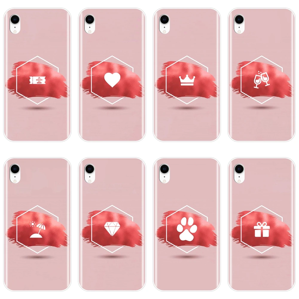 Phone Case For iPhone X XR XS MAX 8 7 6S 6 S Soft Silicone Pink Heart Airplane Queen Back Cover Apple Plus | Мобильные телефоны и