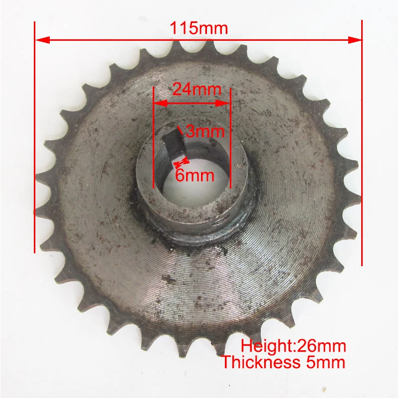 

28 Tooth 24mm Rear Chain Sprocket for Electric Tricycle fit 420 Chain