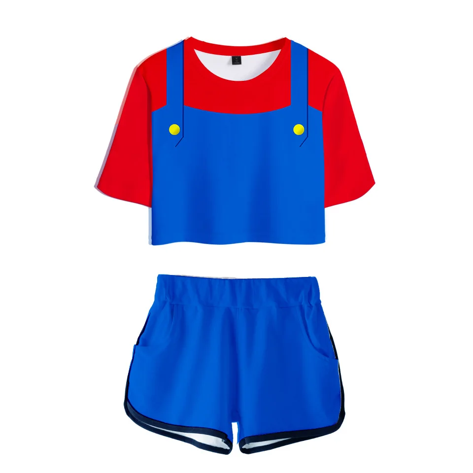 

Mario Women Outfits Two Piece Set Women Outfit 3D T-Shirt Women's Suit Shorts Summer Top Ensemble Femme Women Two Piece Outfits