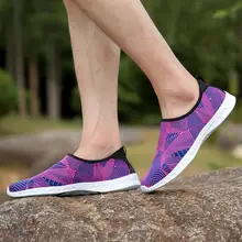 Пара, большие размеры, ультра легкая дышащая обувь на плоской подошве для подводного плавания с модным принтом, Пляжная водонепроницаемая обувь унисекс, лето