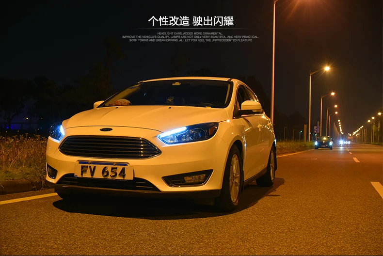 KOWELL автомобильный Стайлинг для Ford Focus 3 светодиодный налобный фонарь для focus ST style светодиодный DRL H7 Hid опция Angel Eye Bi Xenon луч