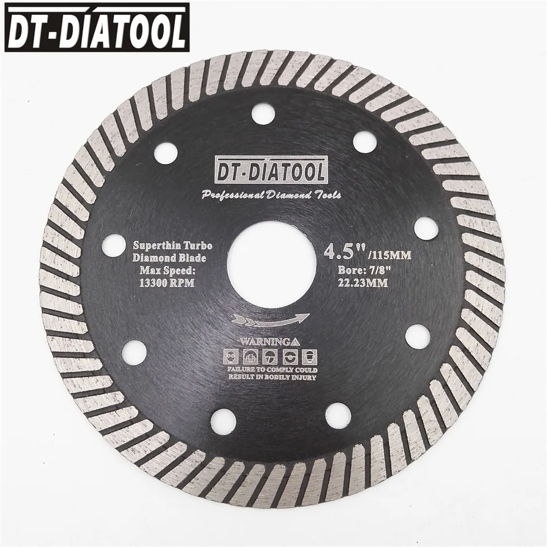 DT-DIATOOL 2pcs/set Diamond Cutting Disc Hot Pressed Super Thin Turbo Blades For Hard Material Ceramic Tile Dia 115mm/4.5"