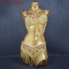 Блестки Стразы женский костюм для танца живота одежда бюстгальтер+ пояс комплект из 2 предметов Сексуальная Дамская одежда для танца живота сценическая одежда