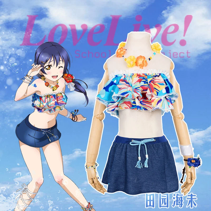 Love Live Nico Umi Tojo Kotori Mermaid Cosplay Costume Bikini Swimwear Full Set