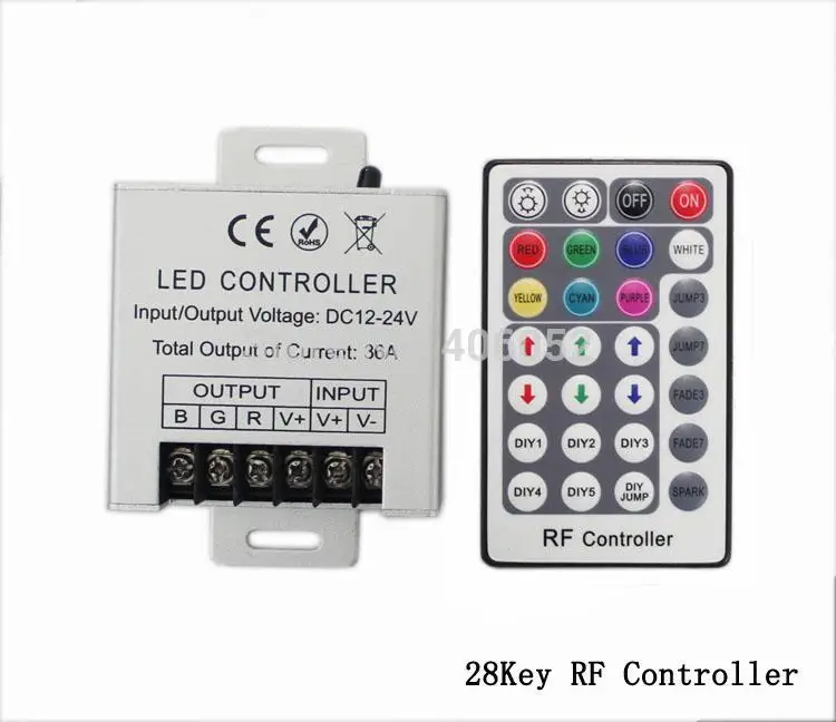 LED RGB controller RF remote 30A 12V 24V 360W 28key for rgb smd 5050 3528 led strip and module lights | Лампы и освещение