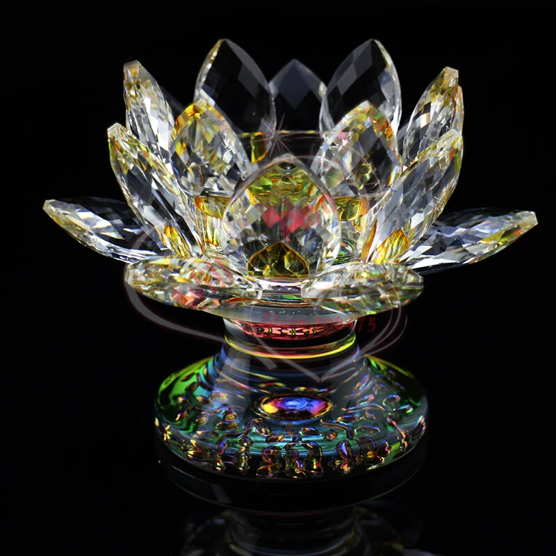 Free Shipping Crystal Lotus buddhism candle holder ,crystal islamic religious gifts