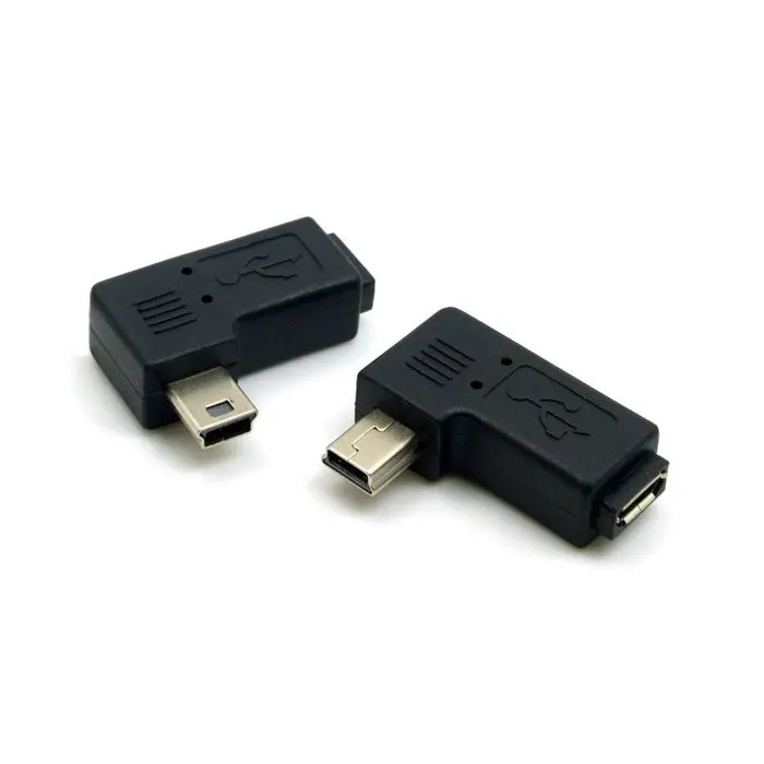 90 градусов левый и правый угловой мини USB 5pin штекер для Micro USB Женский адаптер питания для синхронизации данных