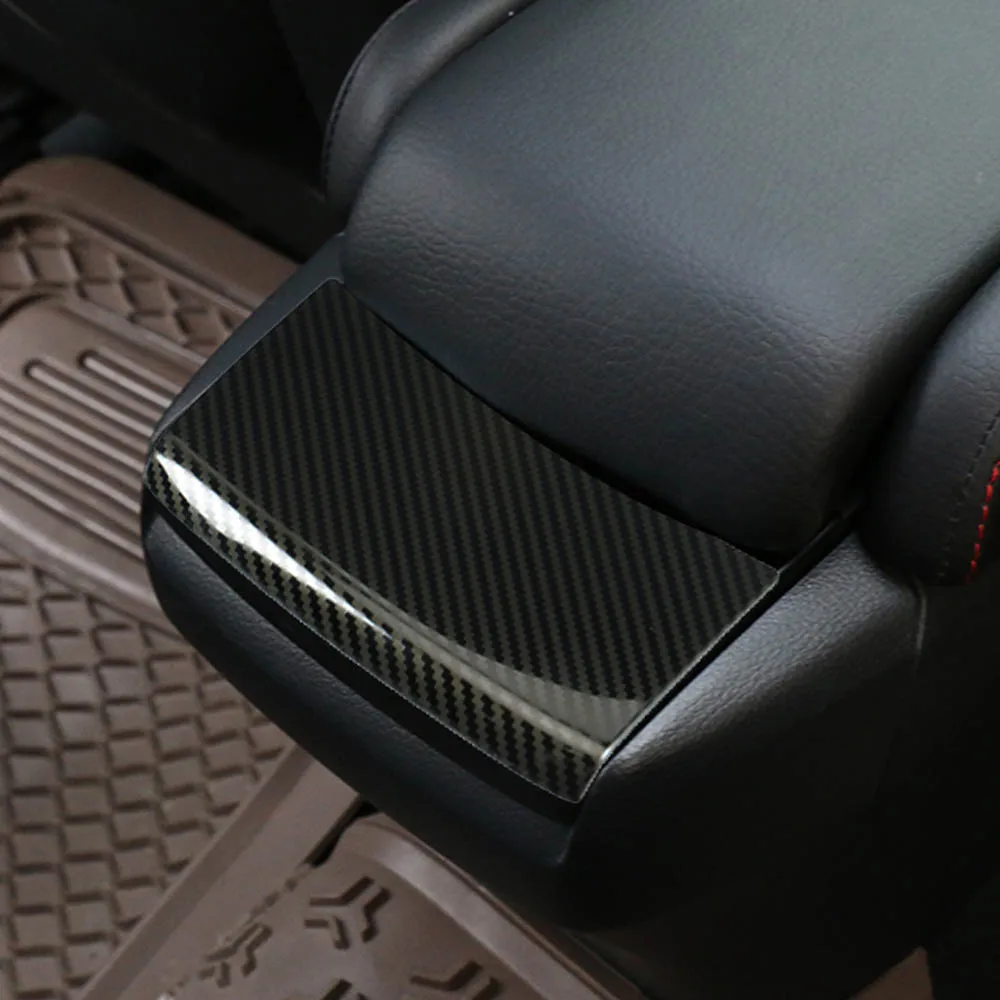 Автомобильная центральная консоль, накладка, наклейка, украшение, центральная консоль, подлокотник для Honda CIVIC, аксессуары для стайлинга - Название цвета: Carbon fiber