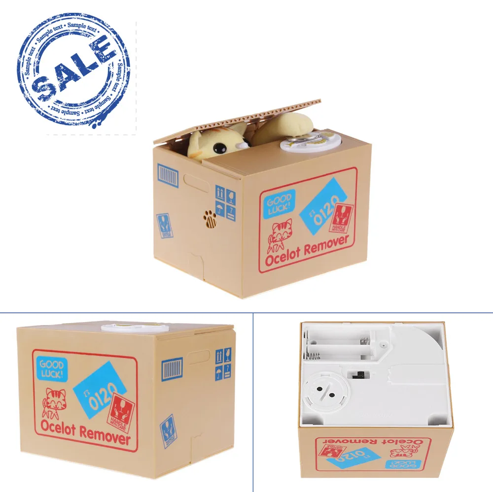 Adorable Box Cat Toy Creative Steal Money Cat Box Toys Gifts for Kids