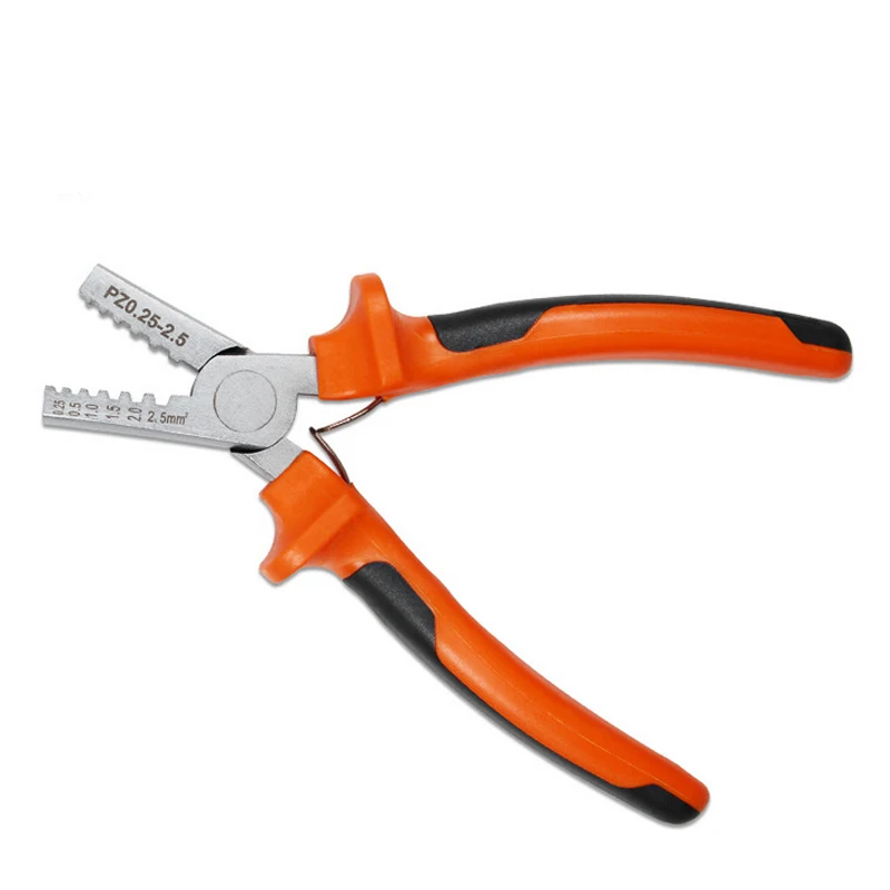 Professional Carbon Steel Crimping Pliers Hand Tool 0.25-2.5mm2 Sleeve Terminal Crimper Plier Wire Cable End Pliers