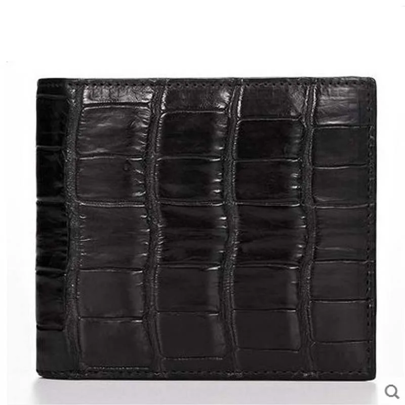 

2018 cestbeau The new Europe and the United States No stitching Belly short double - fold money clip the alligator belly black