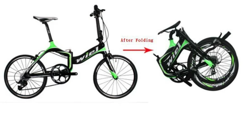 Excellent WIEL Transfoemer Folding  Carbon Fiber BMX Bike 20 inch Carbon wheels Mini Compact City bicycle 2