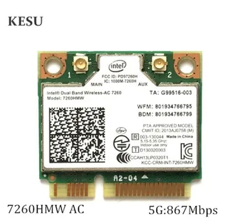

Dual Band Wireless Wifi Card For Intel AC7260 7260HMW ac Mini PCI-E 2.4G/5Ghz Wlan Bluetooth 4.0 Wifi Card