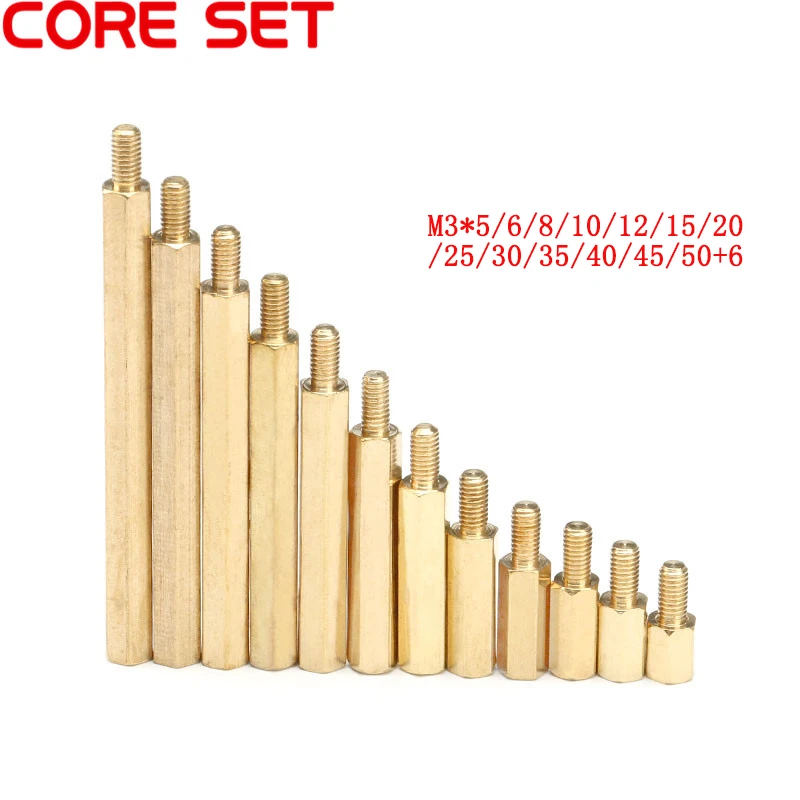 10pcs M3 Male 6mm x Female 5-50 mm Hex Brass Standoff Spacer M3+6 Copper Hexagonal Stud Spacer Hollow Pillars M3*(5-50)+6mm 10pcs M3 Male 6mm x Female 5-50 mm Hex Brass Standoff Spacer M3+6 Copper Hexagonal Stud Spacer Hollow Pillars M3*(5-50)+6mm