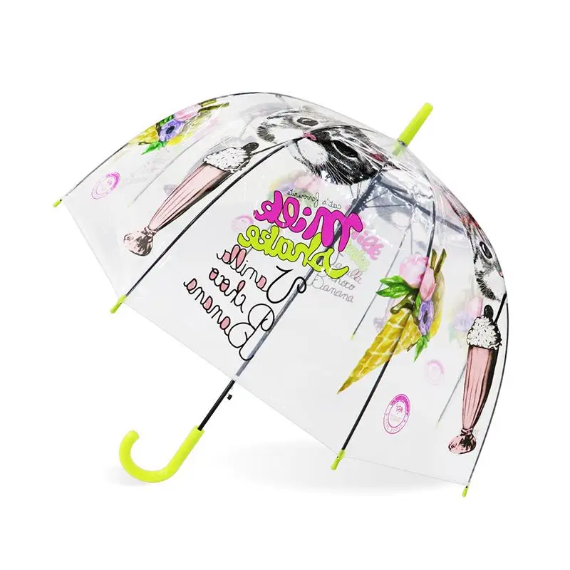 Лазерный зонтик Единорог Детские Зонты радужная пленка меняющий цвет зонтик Детские прозрачные зонты Прямая поставка - Цвет: Ice Cream Yellow