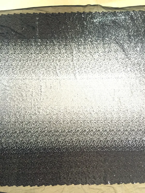 

5yards/pack 130cm ombre color 3mm sequin fabric,black and silver ombre sequin,XERY161223D