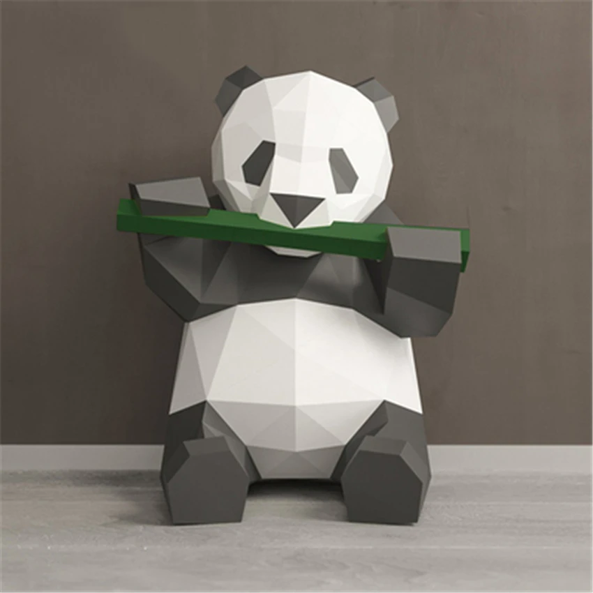 3D геометрическое украшение в виде панды креативное милое смешное для дома ручная