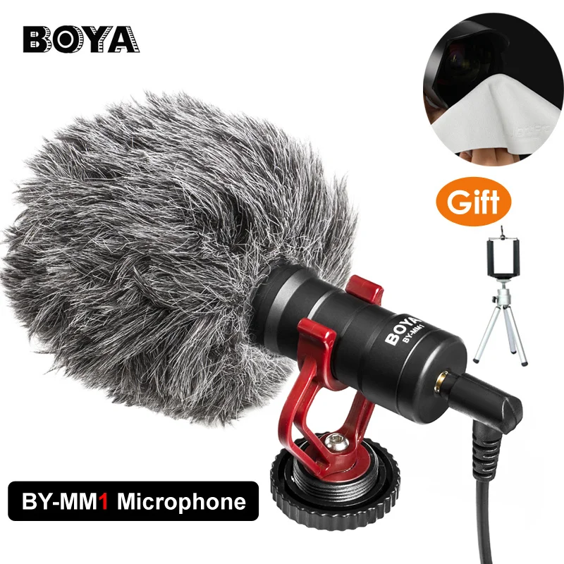 

BOYA BY-MM1 Video Record Microphone Compact VS Rode VideoMicro On-Camera Recording Mic for iPhone X 8 7 Huawei Nikon Canon DSLR