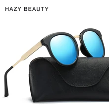 Классические женские Модные поляризованные солнцезащитные очки с круглым покрытием линзы очки с зеркальными линзами UV400 для вождения солнцезащитные очки gafas de sol mujer