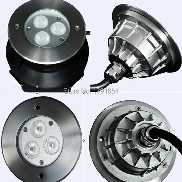 

4pcs/lot 316 Stainless steel IP68 9W LED Swimming Pool Light RGB Underwater Light recessed pool light with embedded housing