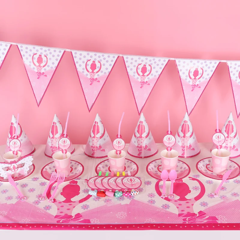 

Ballet Princess Theme Birthday Party Tableware Layout Supplies Baby Birthday Hundred Days Dessert Table Dress Up Party Decor