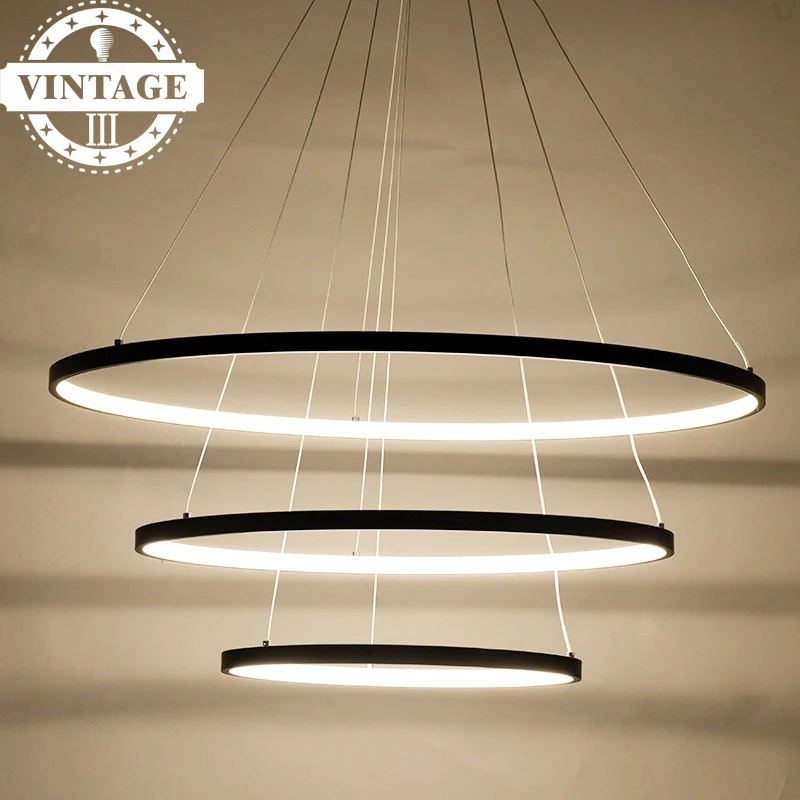 

Acrylic cerchio anello lampadario hanging pendant lamp Three Ring circles Modern Led pendant lights for living/ diningroom