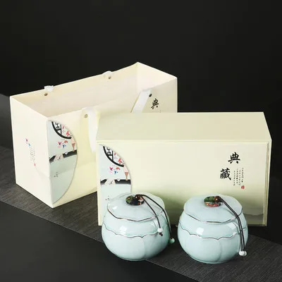 Китайский чай может керамическая герметизация бак большой бытовой Пуэр Черный Зеленый Упаковочная коробка для чая влагостойкий хранения чай caddy - Цвет: 18