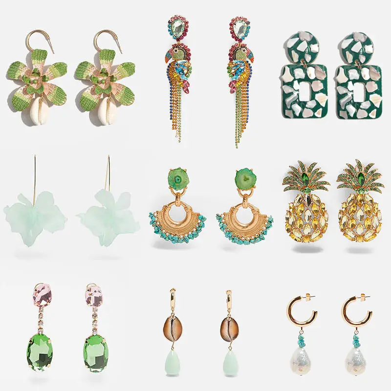 

Flatfoosie luxury Crystal Bird Earrings ZA Drop Earrings For Women Tassel Dangle Earring Wedding Party Statement Earring Jewelry
