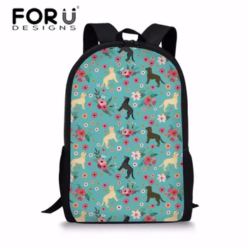 

FORUDESIGNS Labradoodle Flower Printing School Bags for Girls Kawaii Shoulder Backpack Teenagers Large Capacity School Book Bag