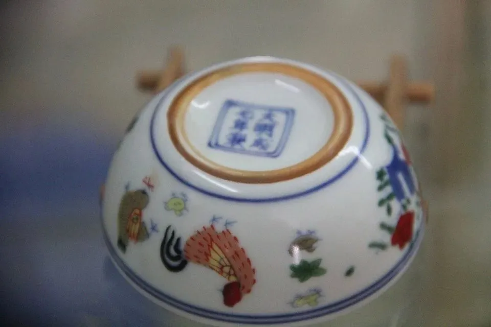 Китайская уникальная антикварная имитация старинных чайных чашек чашка с изображением курицы династии Мин