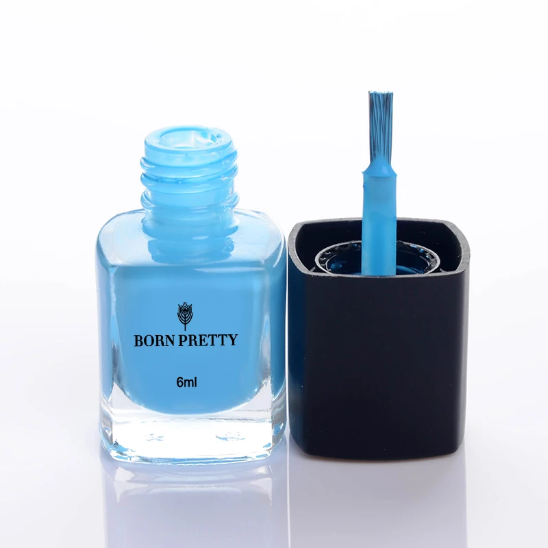 BORN PRETTY 6ml Blue Nail Liquid eel Off Base Coat Easy Clean Care Nail Polish Nail Art Liquid Palisade Nail Art Latex