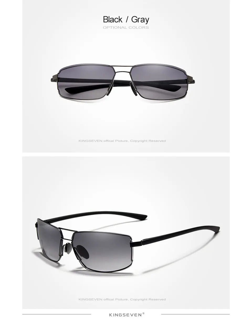 KINGSEVEN Driving Square Frame Sunglasses Classic Unisex Eyewear